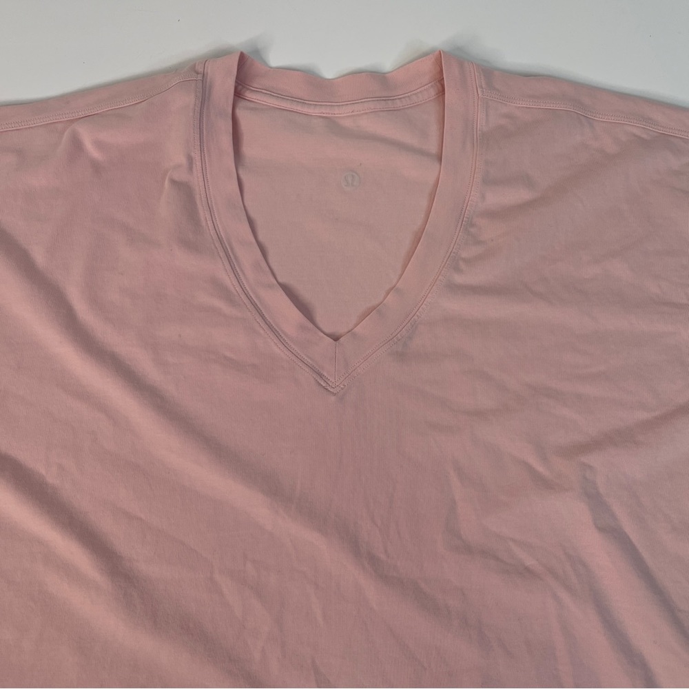 Lululemon V Neck T-Shirt Pink Mist Oversized XXXL - Picture 3 of 9